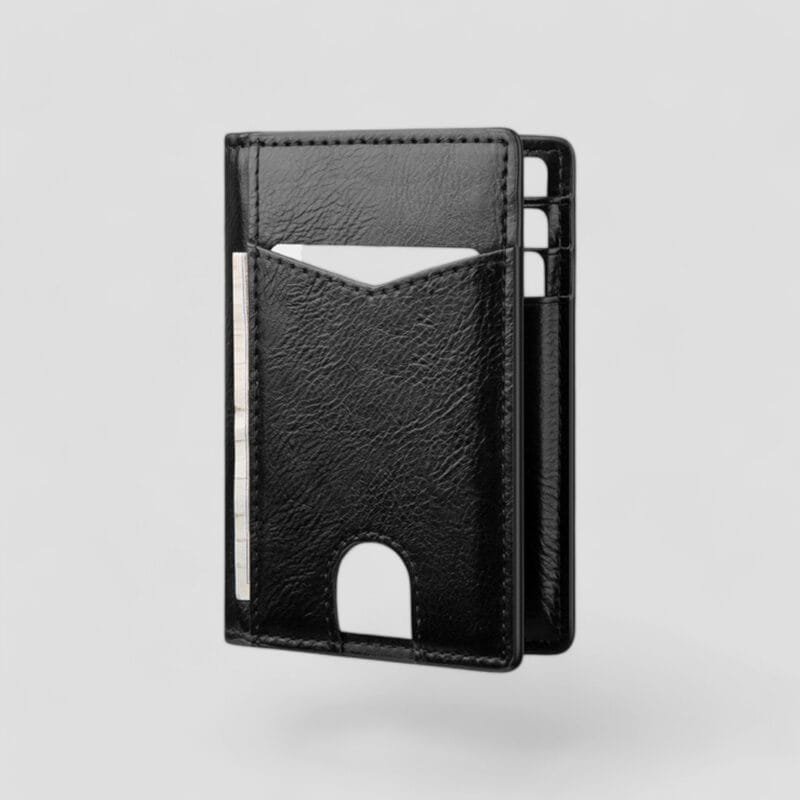 Men’s Slim RFID Leather Card Holder – Black